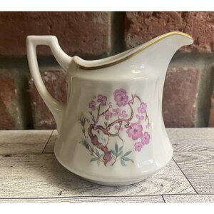 Vintage Creamer Syracuse China Spring Pink Cherry Blossom Gold Rimmed USA
